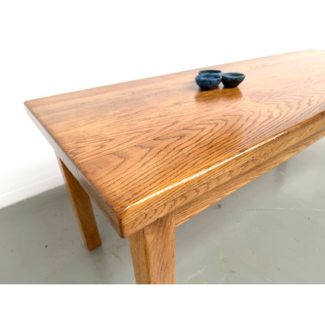 Oak Farmhouse Table with Square Legs and One Drawer, France, 1960s For Sale - Image 6 of 18