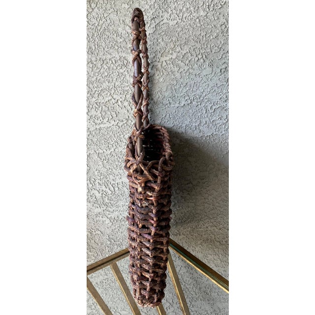 Mid 20th-Century Rustic Chic Handwoven Natural Willow Wall Pocket For Sale In Austin - Image 6 of 13