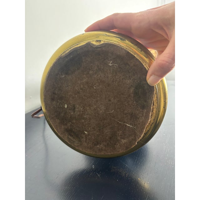 Stiffel 1960s Stiffel Blue Crackle Glaze Pagoda Lamp With Brass Base For Sale - Image 4 of 4