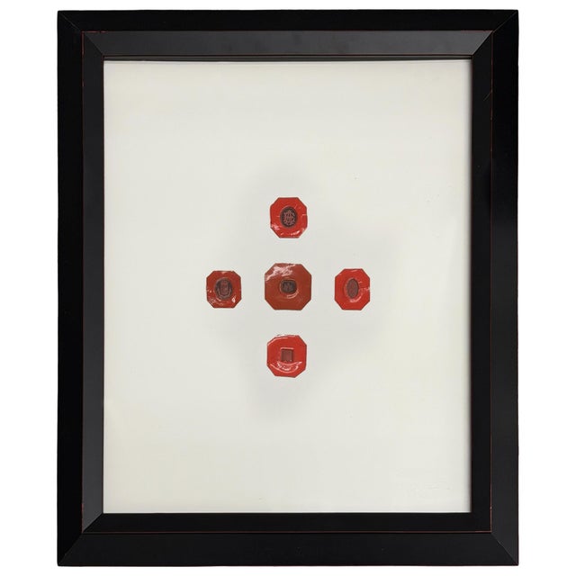 Wax Collection of Framed 19th Century French Red Wax Seals For Sale - Image 7 of 18