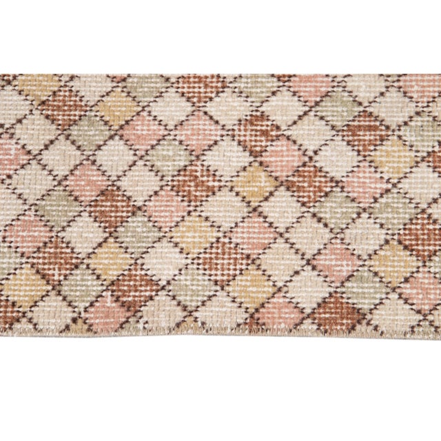 Textile Mid-20th Century Vintage Art Deco Wool Runner 1'07" X 5". For Sale - Image 7 of 12