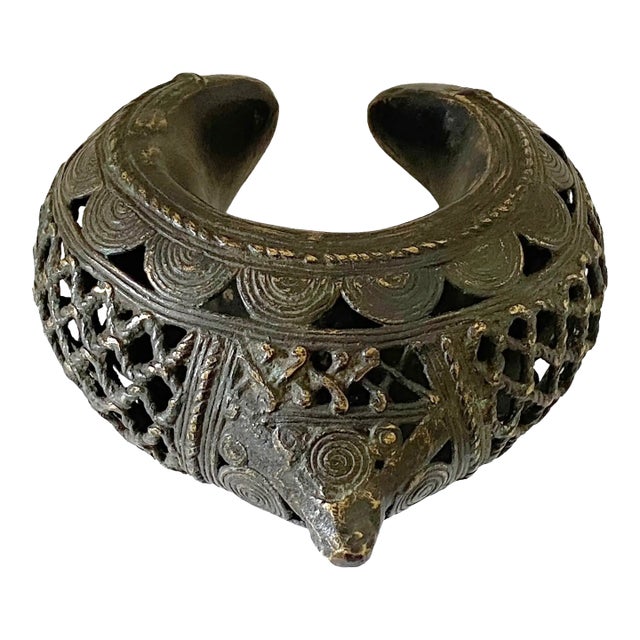 Vintage African Benin Bronze Bracelet Currency Nigeria For Sale