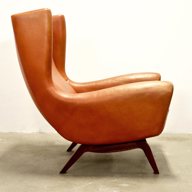 Wood 1950s Model No. 110 Leather & Rosewood Armchair, Attributed to Søren Willadsen & Illum Wikkelsø For Sale - Image 7 of 8