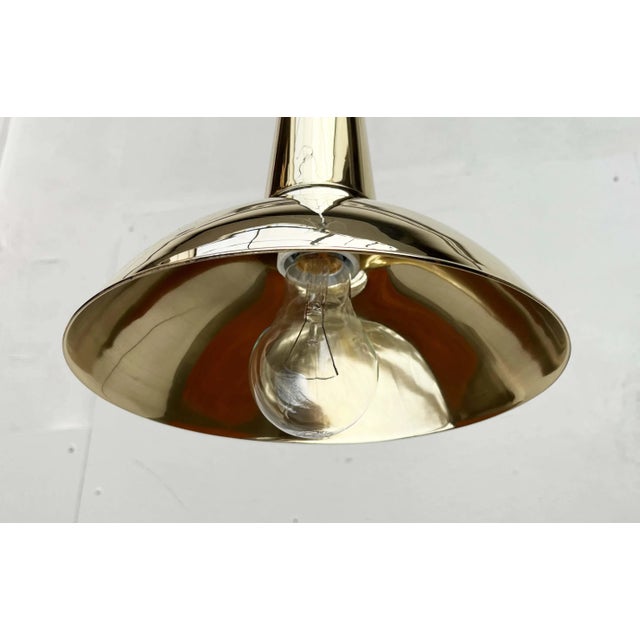 Mid-Century Modern Danish Brass Cone Pendant Lamps, 1950s, Set of 2 For Sale - Image 9 of 18