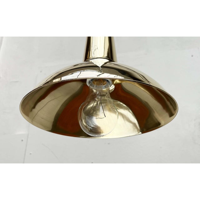 Mid-Century Modern Danish Brass Kone Pendant Lamps, 1950s, Set of 2 For Sale - Image 9 of 18