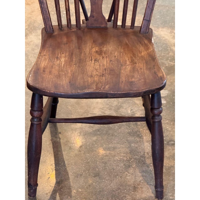 Set of Seven English Wheelback Windsor Chairs For Sale - Image 4 of 12