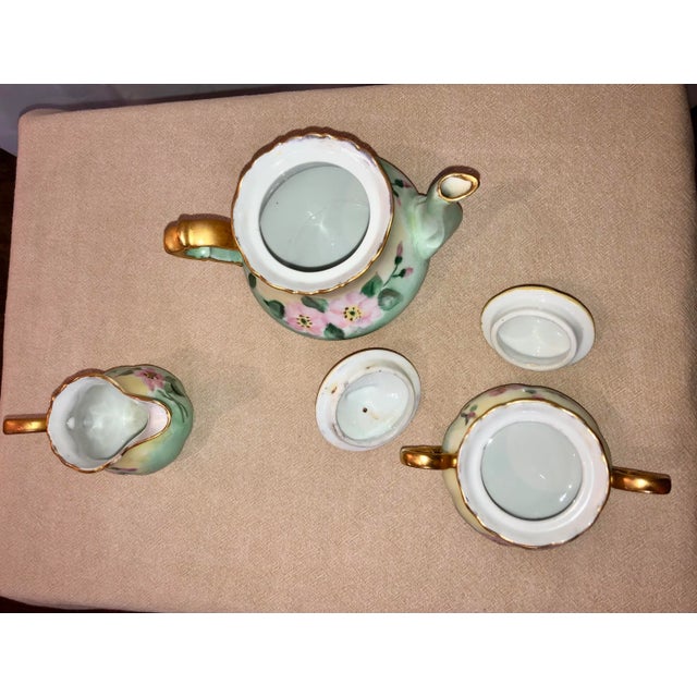 Early 20th Century Early 20th Century Hand Painted Floral Limoges Porcelain Coffee/Tea Set- 3 Pieces For Sale - Image 5 of 8