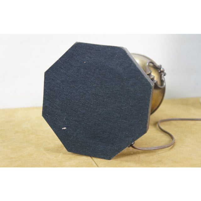 Mid 20th Century Empire Brass Mantel Trophy Urn Table Lamp Black Shade 31" For Sale - Image 10 of 14