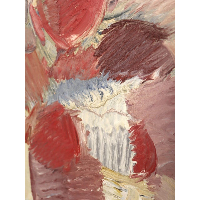 Mid-Century Modern 'Portrait in Crimson' Original Abstract Figurative Oil Painting by Swedish Artist Gunnar Johnsson (1917–2007), Framed For Sale - Image 13 of 14