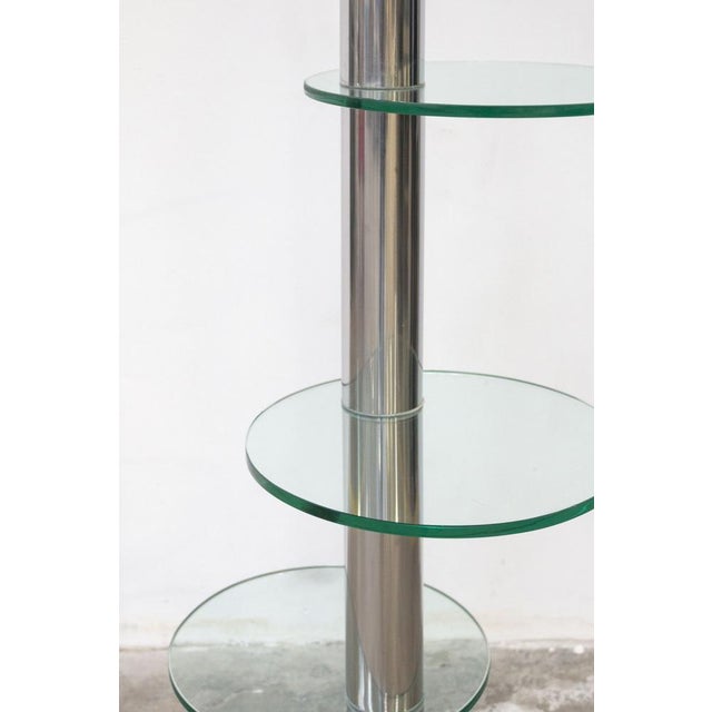 Glass and Steel Display Cabinet, 1970s For Sale - Image 3 of 11