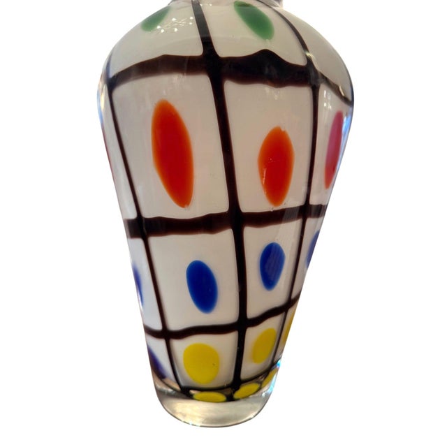Glass Vintage Italian Murano Polka Dot Art Glass Vase, Mid-20th Century. For Sale - Image 7 of 9