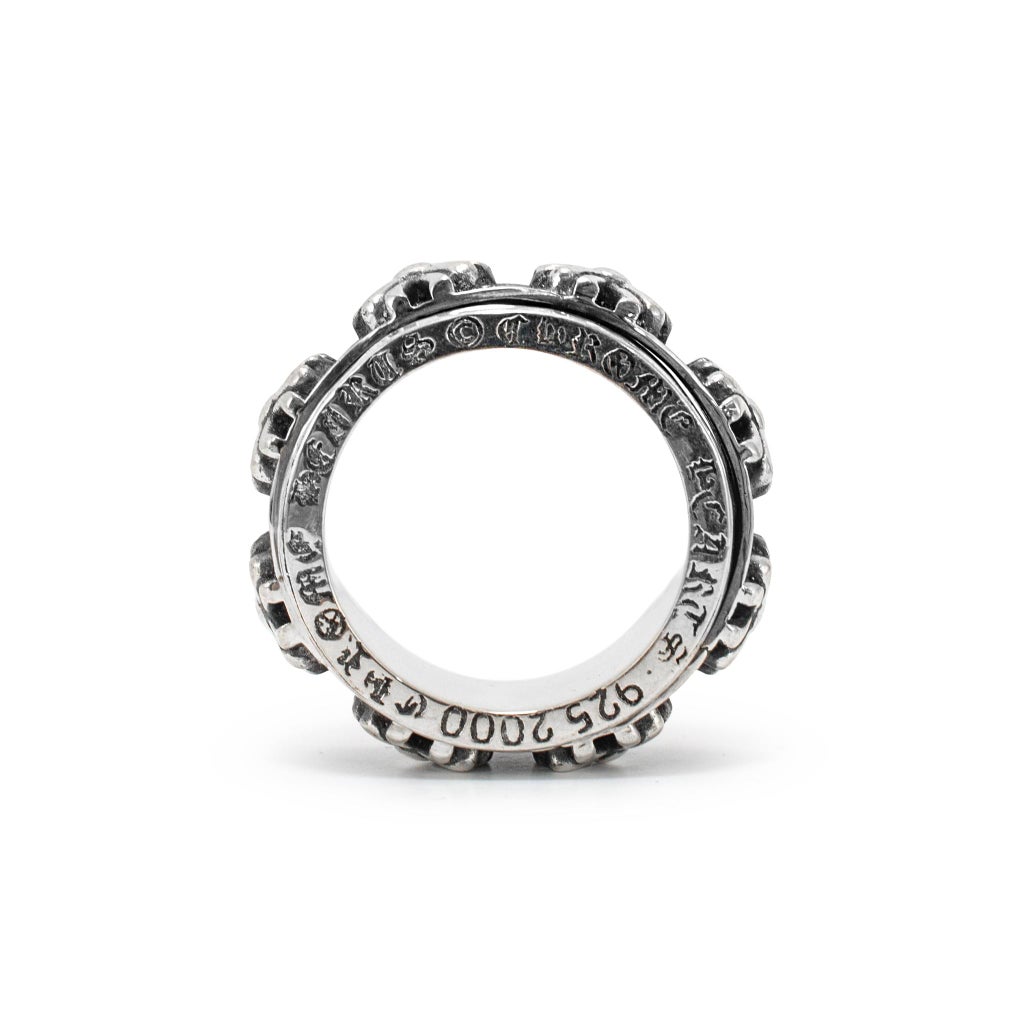 Men's Chrome Hearts 925 Sterling Silver Spinner Ch X Band Ring