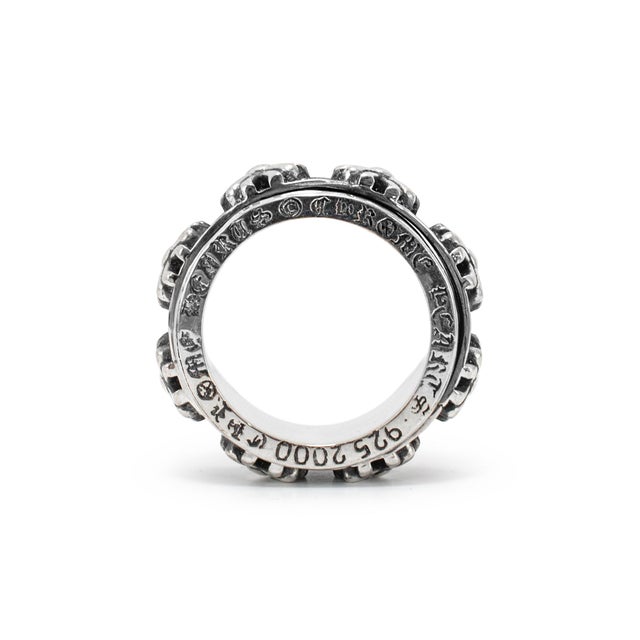 Men’s Chrome Hearts 925 Sterling Silver Spinner Ch X Band Ring, Size 9 For Sale In Houston - Image 6 of 8