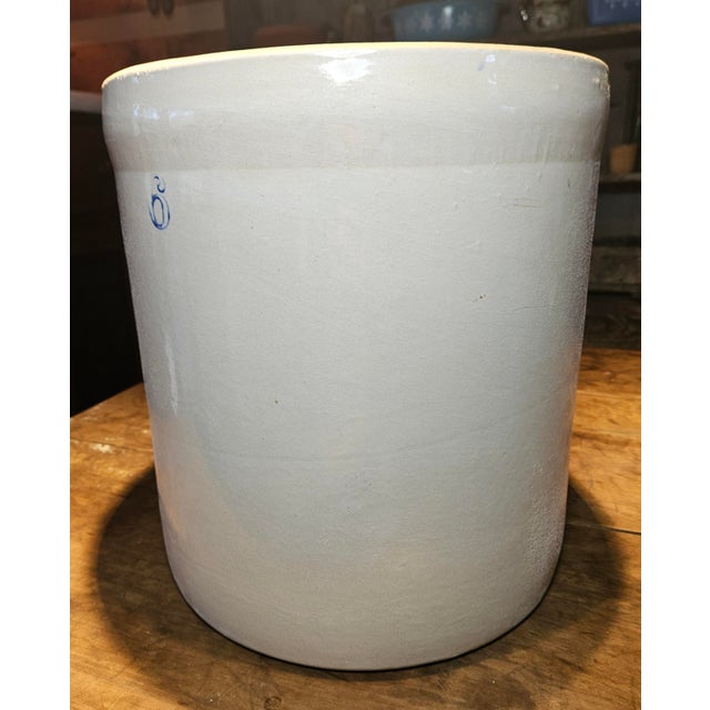 American 6 Gallon Salt Glazed Stoneware Crock For Sale - Image 3 of 12