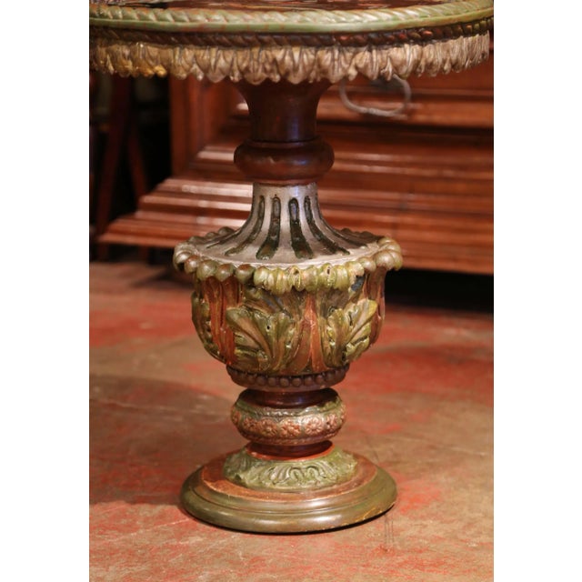 Mid 19th Century 19th Century Italian Baroque Carved Giltwood Side Table With Églomisé Glass Top For Sale - Image 5 of 8
