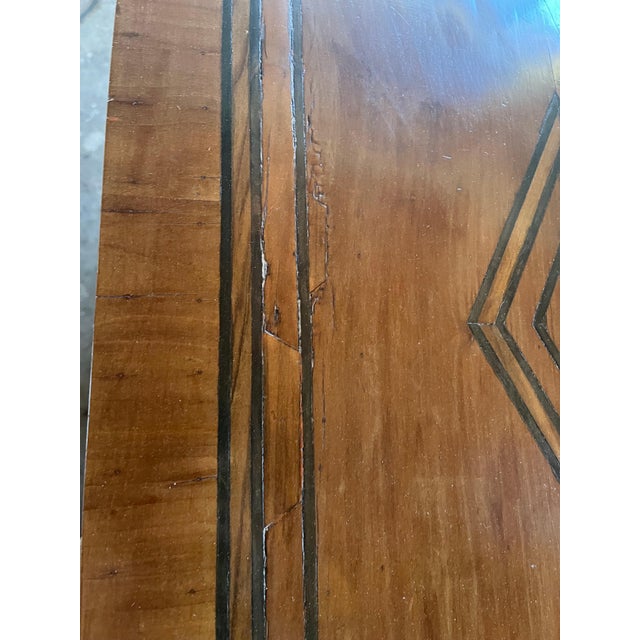 18th Century Italian Cherry Neoclassical Commode With Inlay and Veneer For Sale - Image 6 of 18