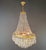 Antique Art Nouveau Low Oval Plafonnier Crystal Chandelier Brass Lustre Ceiling For Sale - Image 13 of 13