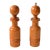 Italian Large Vintage Turned Solid Wood Brass Décor Salt Shaker & Pepper Mill Grinder For Sale