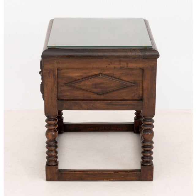 Brown Spanish Baroque Style Walnut Side Table, 19th Century For Sale - Image 8 of 9