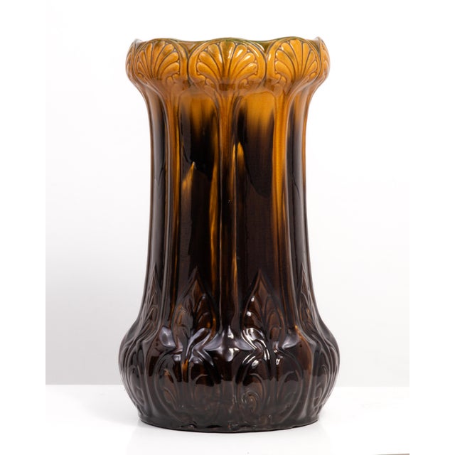 214 Antique Art Pottery Majolica Art Nouveau Umbrella Stand McCoy Roseville Weller For Sale In Philadelphia - Image 6 of 14