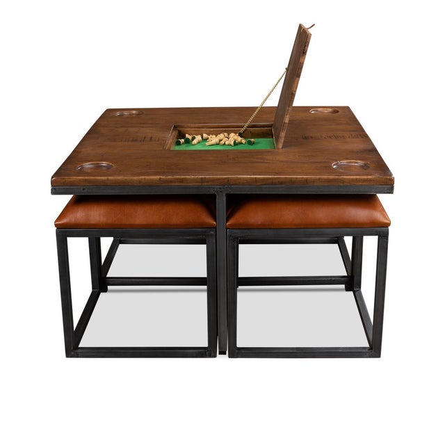 Industrial Coffee Table Game Table For Sale - Image 4 of 12