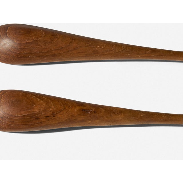 1960s Pair of Jens Quistgaard Danish Teak Salad Servers For Sale - Image 5 of 7