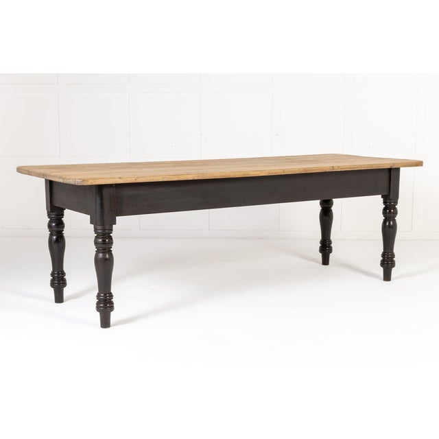 Wood Antique English Farmhouse Table in Pine, 1800s For Sale - Image 7 of 11