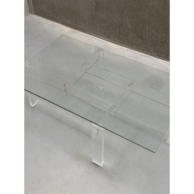 Glass Vintage Coffee Table with Acrylic and Glass Top, 1960s For Sale - Image 7 of 9