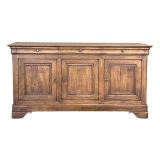 19th Century French Louis Philippe Period Walnut Buffet ~ Enfilade ~ Credenza For Sale