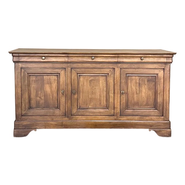 19th Century French Louis Philippe Period Walnut Buffet ~ Enfilade ~ Credenza For Sale