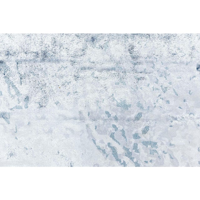 Contemporary Abstract Light Blue Silk Rug "Water" by Doris Leslie Blau For Sale In New York - Image 6 of 6