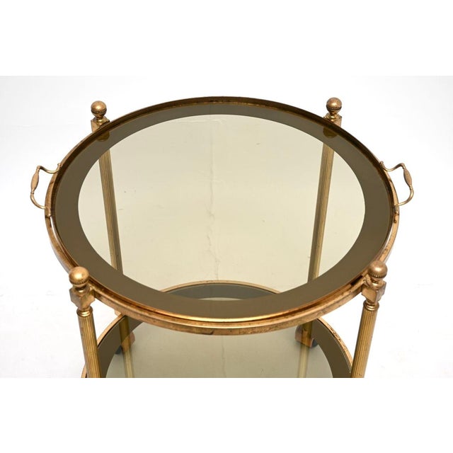 Vintage French Brass Drinks Trolley, 1970s For Sale - Image 6 of 9