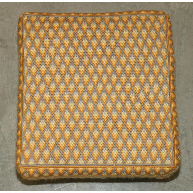 Small Georgian English Country House Footstool with Embroidered Top Bun Feet, 1800s For Sale - Image 11 of 18