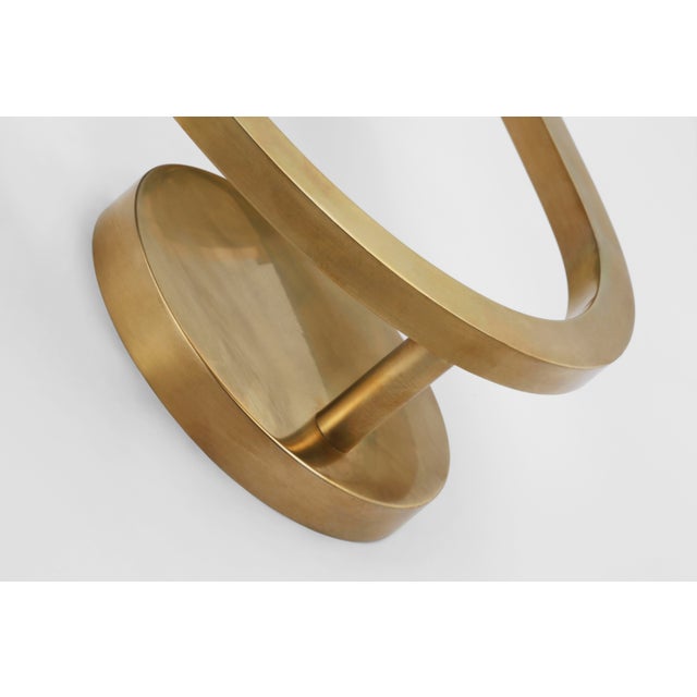 Pedra 15" Asymmetrical Right Sconce in Antique-Burnished Brass with Alabaster Designer: Kelly Wearstler Height: 15"...