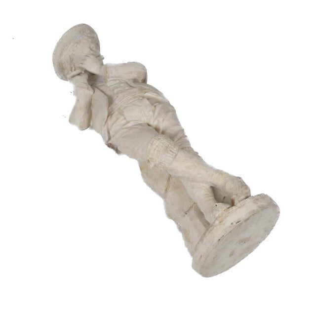 Mid 20th Century Antique Marble‑Style Statue of Boy Playing the Flute, Garden or Interior Sculpture, Early 20th Century For Sale - Image 5 of 8