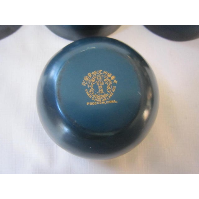 Vintage Foo Chow Lacquer Bowls, S/10 For Sale - Image 4 of 4