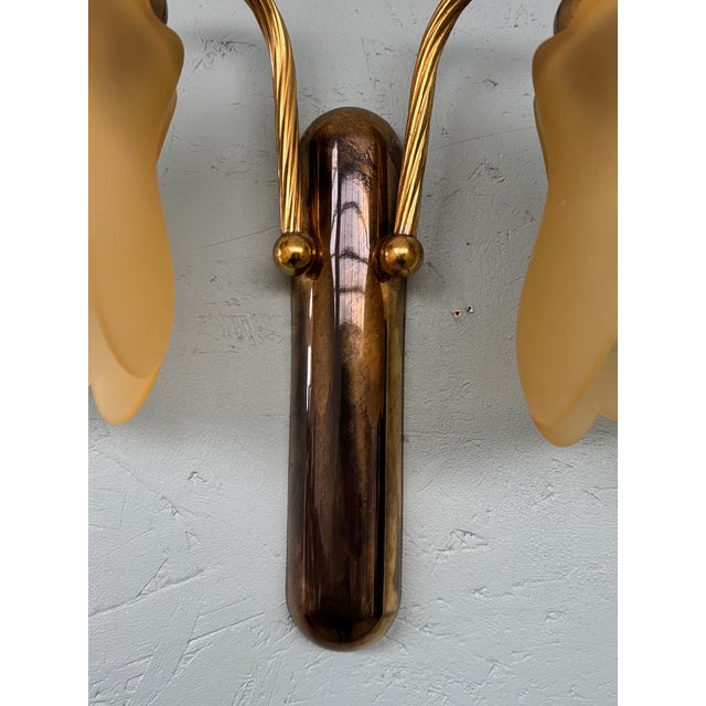 Vintage Italian Metal and Glass Wall Lamp, 1970s For Sale - Image 4 of 12