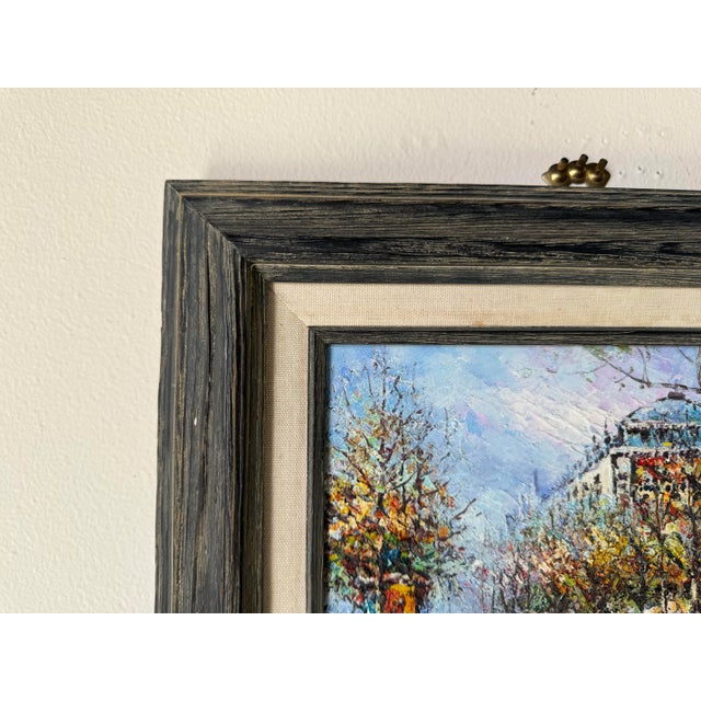 Vintage P.Sanchez Paris Street View Oil Painting, Framed For Sale In Miami - Image 6 of 11