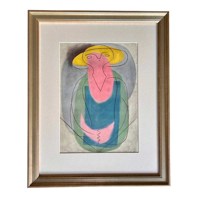 Pablo Picasso Woman With Yellow Hat Vintage Original Pochoir Print For Sale