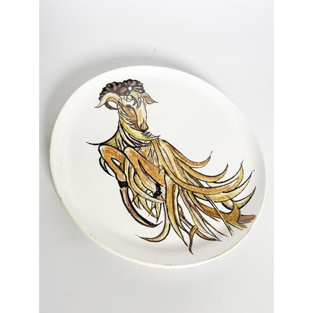 Ceramic Plate with Rams Head Decoration, France, 1990s For Sale - Image 3 of 11