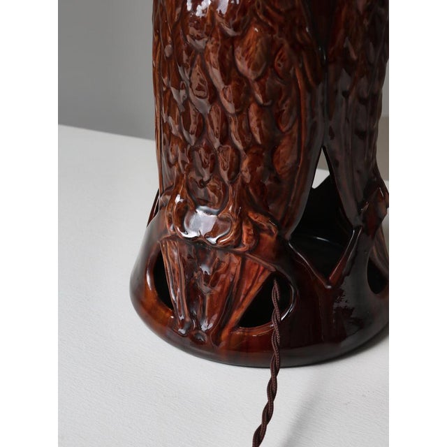 Art Nouveau Table Lamp with Owl Decor by Michael Andersen & Sons, 1920s For Sale - Image 9 of 15