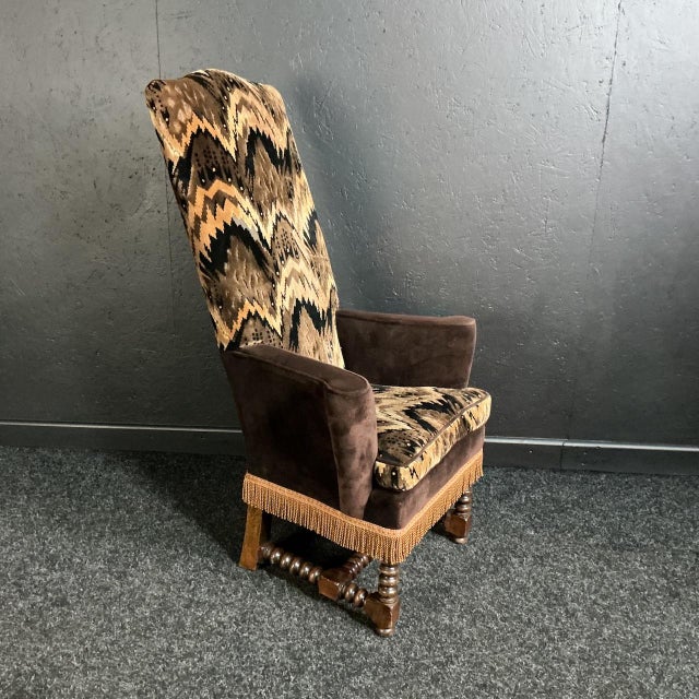 Brown Art Deco Armchair, 1930s For Sale - Image 8 of 9