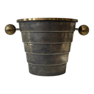 1980s Larry Laslo Art Deco Style Silverplate Champagne Bucket