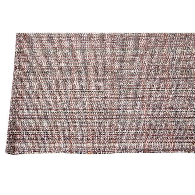 Mid-20th Century Vintage Flat-Weave Rug For Sale - Image 4 of 13