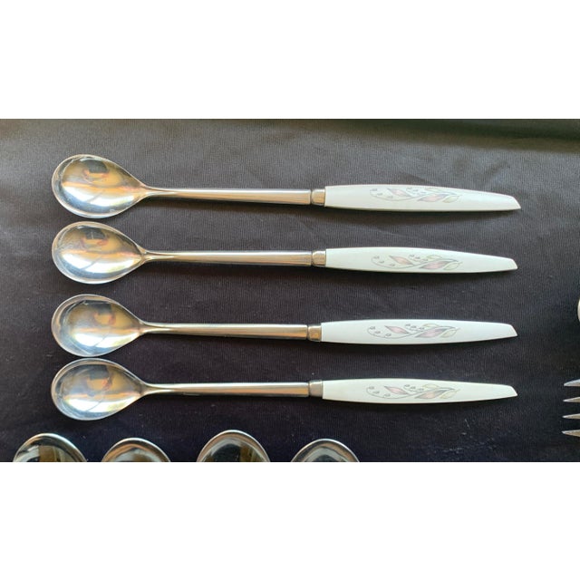 1960s Kaysons Lily of the Valley Stainless Golden Rhapsody Flatware Japan - 57 pcs For Sale - Image 12 of 12