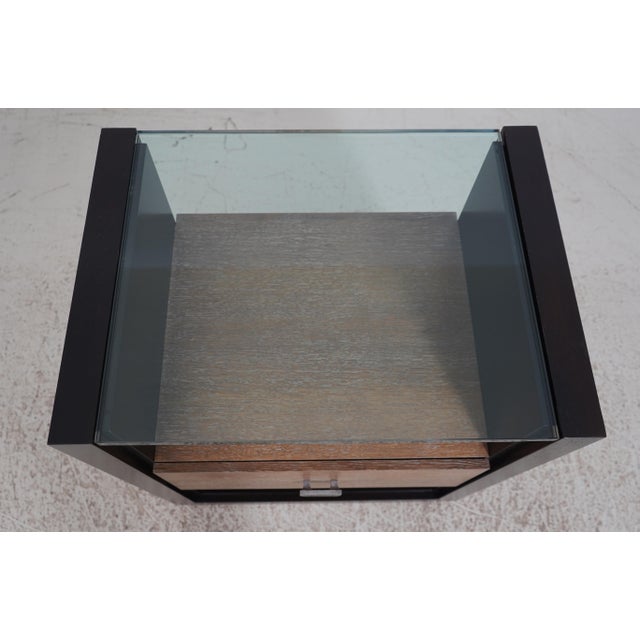Brown Pair Century Modern Design Large Glass Top Nightstands For Sale - Image 8 of 12