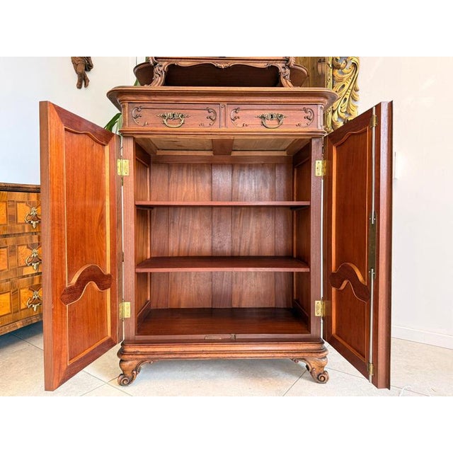 Wood Pipe Baroque Top-Fronted Buffet Cabinet in Oak For Sale - Image 7 of 9