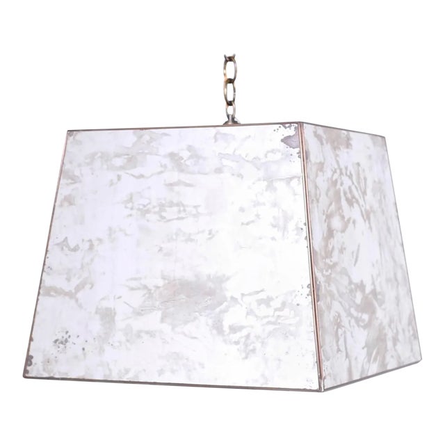 Midcentury Marbleized Mirror Pendant or Light Fixture For Sale