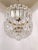 Italian 1950s Italian Brass and Crystal Rosettes Rim Basket Chandelier For Sale - Image 3 of 8