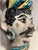1950s Circa 1950s Sicilian Majolica Moor Head Hand Made Ceramic Vase 10.5"h For Sale - Image 5 of 11